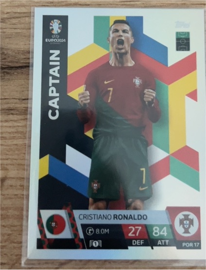 2024 Topps UEFA Euro Match Attax #POR 17 Cristiano Ronaldo Captain — front