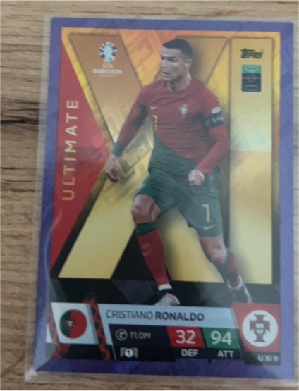 2024 Topps Match Attax UEFA EURO #UXI9 Cristiano Ronaldo Ultimate XI Purple — front