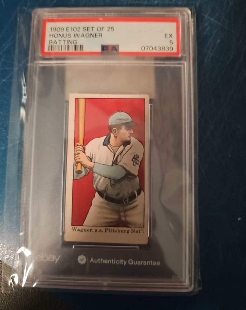 1909 E102 #102 Honus Wagner Batting — front