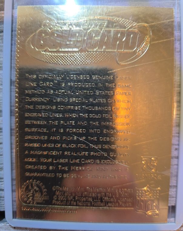 2003 Merrick Mint Laser Line 24 Kt Gold Card Michael Vick — front