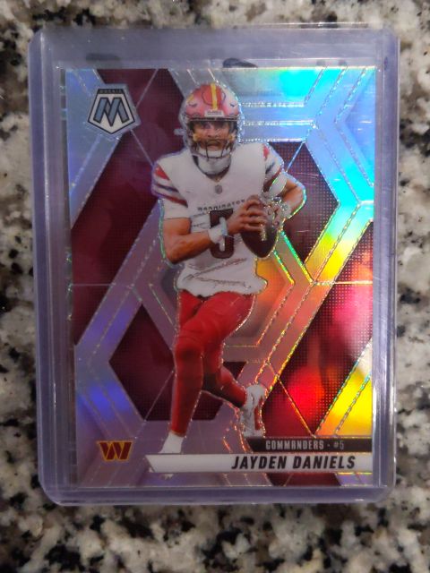 2025 Panini Mosaic #232 Jayden Daniels Silver Prizm Commanders — front