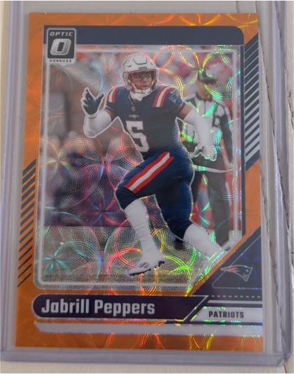2024 Donruss Optic #138 Jabrill Peppers Orange Scope Patriots — front