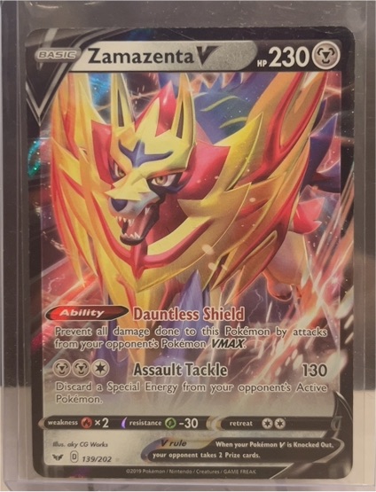 2020 Pokémon Sword & Shield #139 Zamazenta V — front