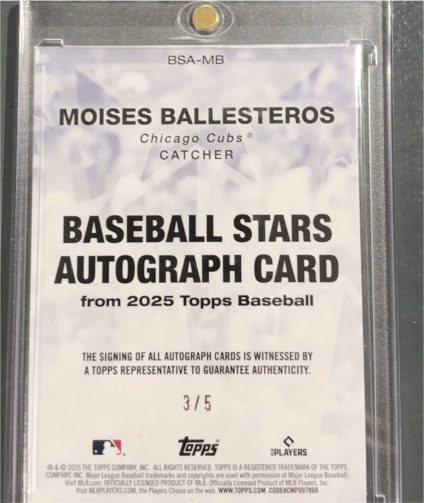 2025 Topps Baseball Stars Autograph #BSA-MB Moises Ballesteros — front
