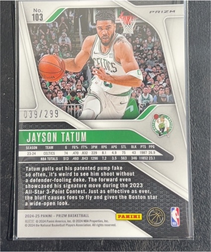 2024-25 Panini Prizm #103 Jayson Tatum — front