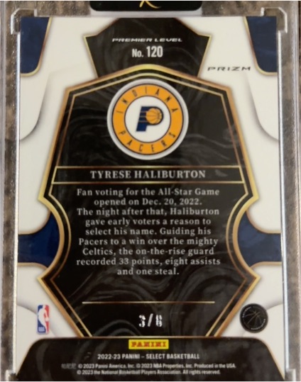 2023 Panini Select Basketball #120 Tyrese Haliburton Premier Level Blue — front