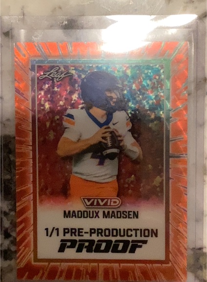 2025 Leaf Vivid #1/1 Maddux Madsen Pre-Production Proof — front