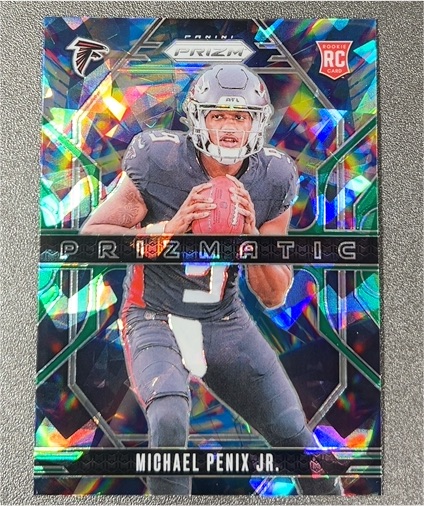 2024 Panini Prizm #10 Michael Penix Jr. Prizmatic Green Ice Prizm Rookie — front