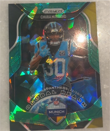 2025 Panini Prizm #9 Chuba Hubbard Global Reach — front