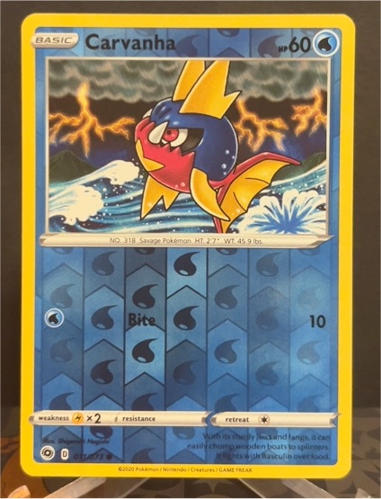2020 Pokémon Champion's Path #011 Carvanha — front