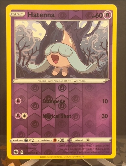 2020 Pokémon Champions Path #18 Hatenna — front