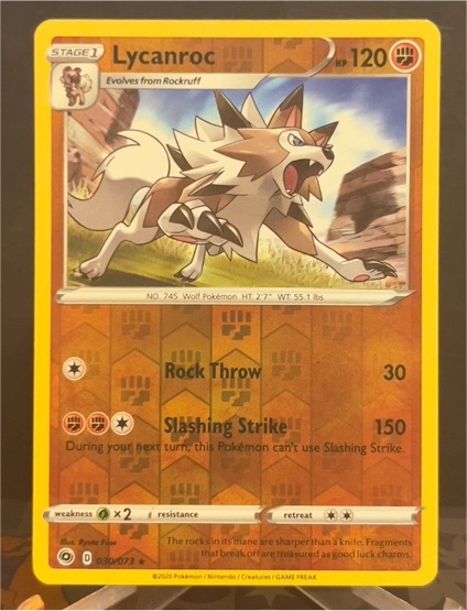 2020 Pokémon Champion's Path #30 Lycanroc — front