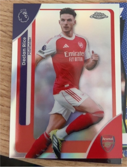 2026 Topps Chrome Premier League #14 Declan Rice — front