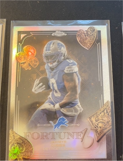 2025 Topps Chrome #F15-12 Jahmyr Gibbs Fortune 15 Refractor Detroit Lions — front