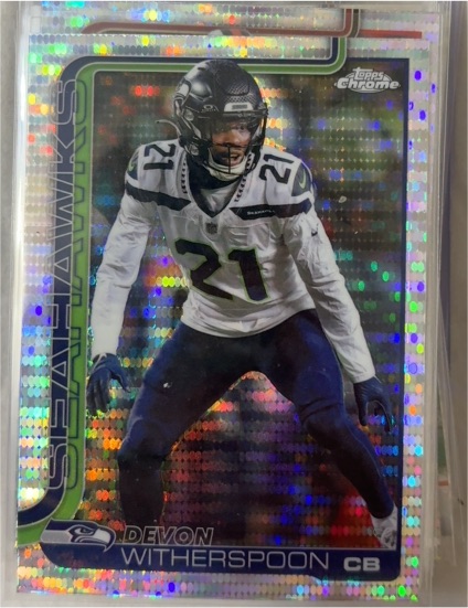 2025 Topps Chrome #277 Devon Witherspoon Pulsar Refractor Seattle Seahawks — front
