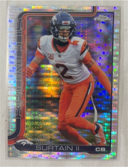 2025 Topps Chrome #93 Pat Surtain II Pulsar Refractor Denver Broncos — front