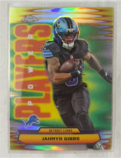 2025 Topps Chrome #PP-12 Jahmyr Gibbs Power Players — front