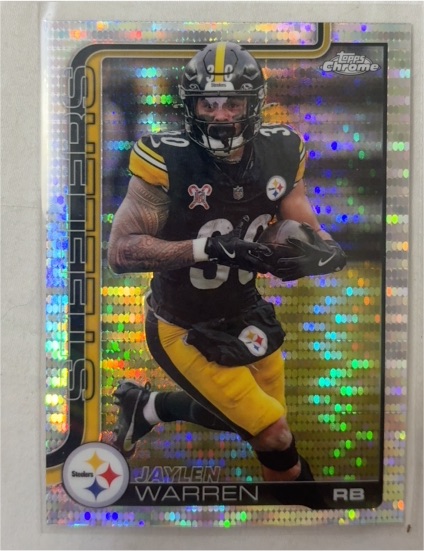 2025 Topps Chrome #253 Jaylen Warren Pulsar Refractor Pittsburgh Steelers — front