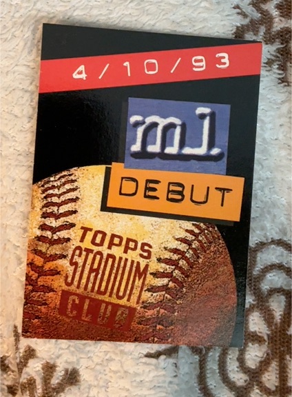1994 Topps Stadium Club 4/10/93 ML Debut Info Card — front