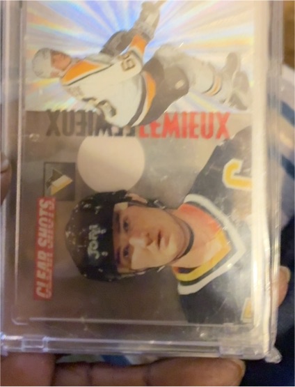 1995-96 Pinnacle Clear Shots #13 Mario Lemieux — front