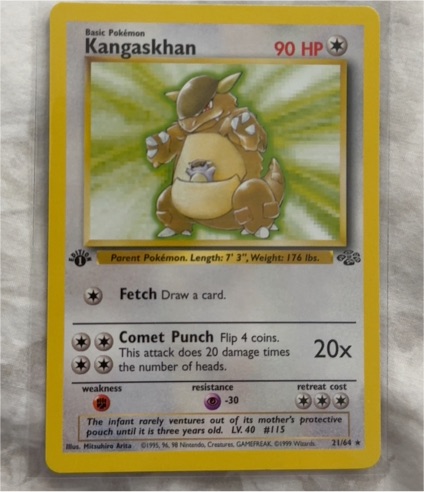 1999 Pokémon Jungle #21 Kangaskhan — front
