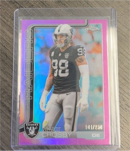 2025 Topps Chrome Maxx Crosby #180 Las Vegas Raiders — front