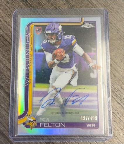 2025 Topps Chrome #RA-TF Tai Felton Rookie Autograph — front