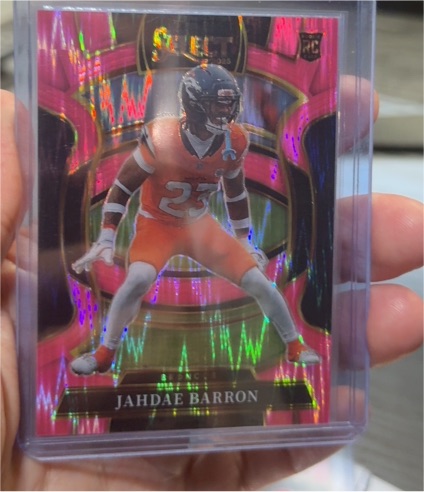 2025 Panini Select #12 Jahdae Barron Pink Prizm Shock Rookie Card — front