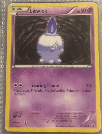 2011 Pokémon Noble Victories #57 Litwick — front