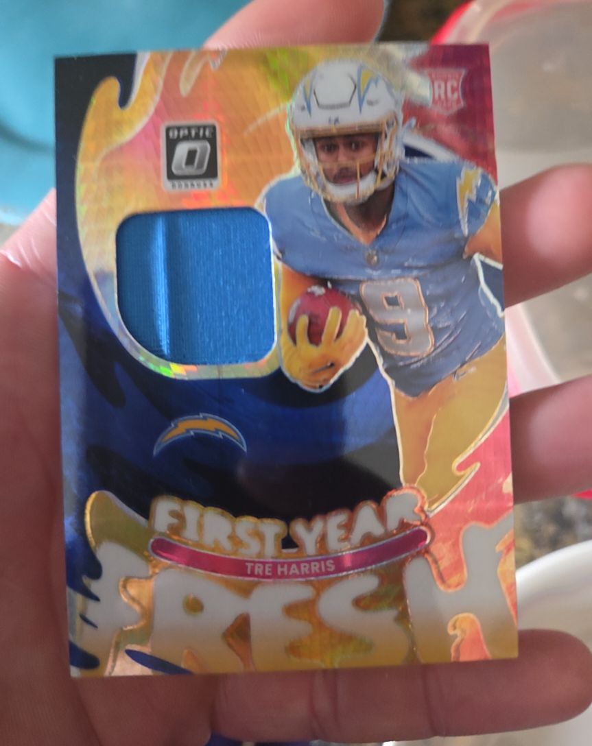 2025 Panini Donruss Optic #FYFBH-THS Tre Harris First Year Fresh Blue Hyper — front