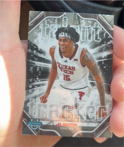 2025-26 Bowman Chrome #TT-21 JT Toppin Talent Tracker Texas Tech — front