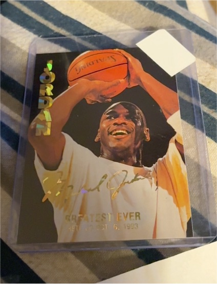 1993 Sports Edition #82 Michael Jordan Greatest Ever Gold Foil Signature Retirement Card — front
