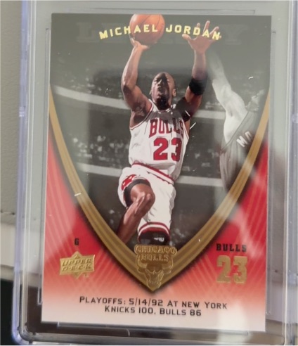 1992 Upper Deck Michael Jordan Playoffs Insert #5/14/92 Knicks vs Bulls — front