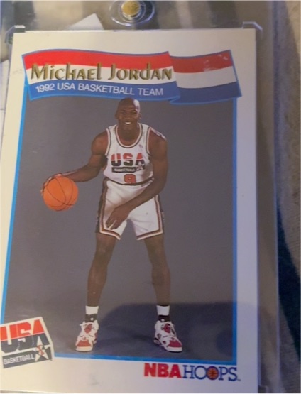 1991 NBA Hoops #55 Michael Jordan 1992 USA Basketball Team — front