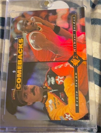 1995 Upper Deck SP Comebacks #CB1 Michael Jordan Ernie Irvan — front