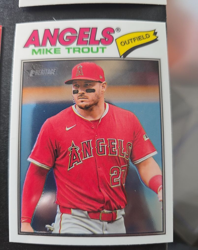 2026 Topps Heritage Chrome #163 Mike Trout — front