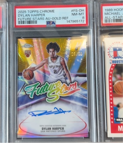 2025 Topps Chrome #FS-DH Dylan Harper Future Stars AU-Gold Ref — front
