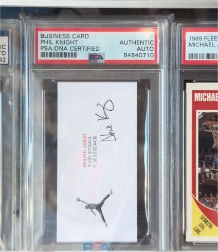 1992 Phil Knight Business Card PSA/DNA Certified Auto — front