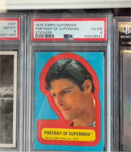 1978 Topps Superman Portrait of Superman Sticker — front