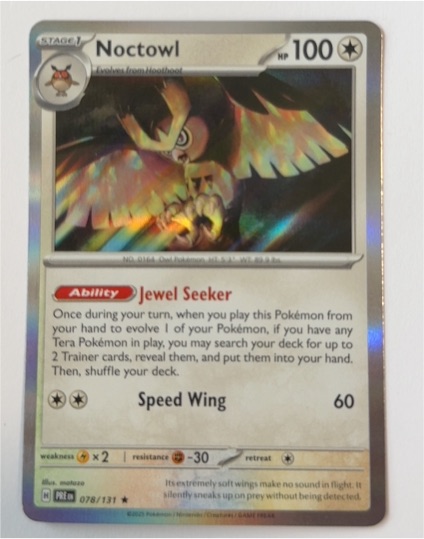 2022 Pokémon Prismatic Evolutions #078 Noctowl — front