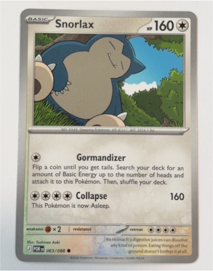 2022 Pokémon Perfect Order #063 Snorlax — front