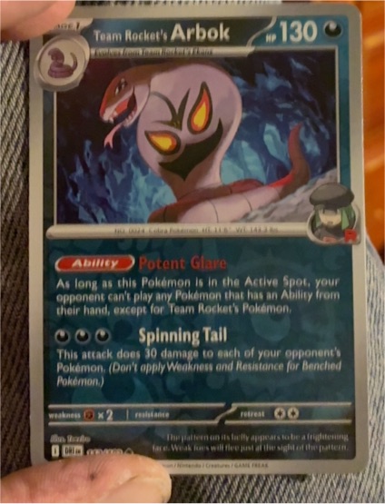 2023 Pokémon SV10: Destined Rivals #113 Team Rocket's Arbok — front
