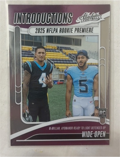 2025 Panini Absolute #I-TMN Tetairoa McMillan/Elic Ayomanor Introductions — front