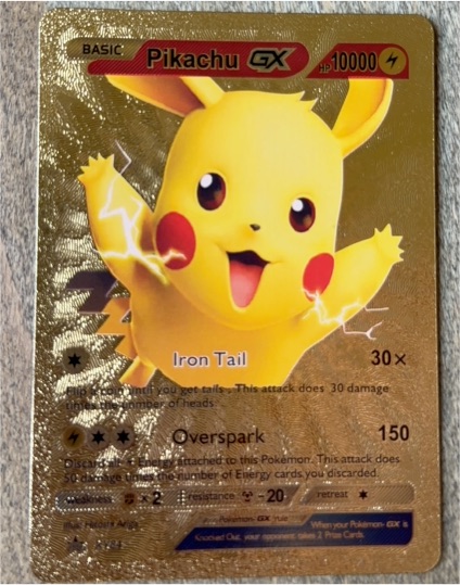 Pikachu GX Gold Foil Fan Art Card — front
