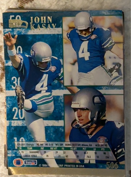 1994 Fleer Ultra #506 John Kasay — front