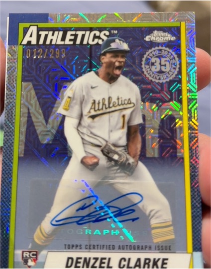 2025 Topps Update #U90C-9 Denzel Clarke Rookie Chrome Mojo Athletics — front