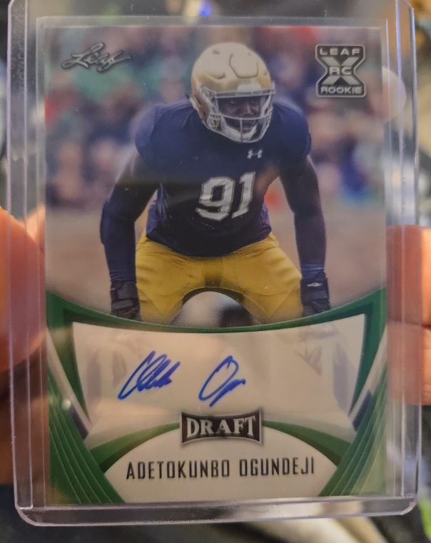 2021 Leaf Draft #BA-AO1 Adetokunbo Ogundeji — front