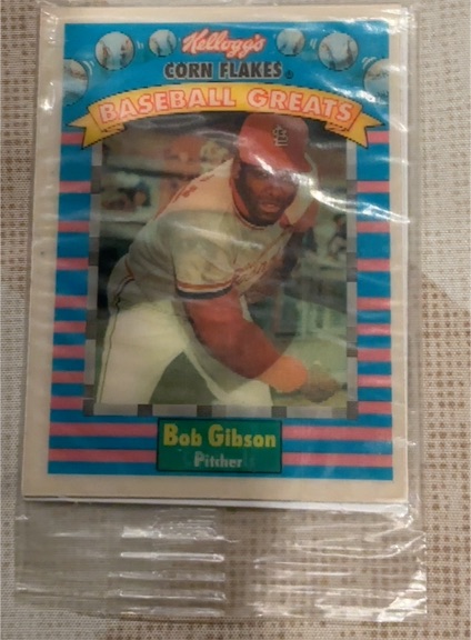 1991 Kellogg's Corn Flakes Baseball Greats #5 Bob Gibson — front