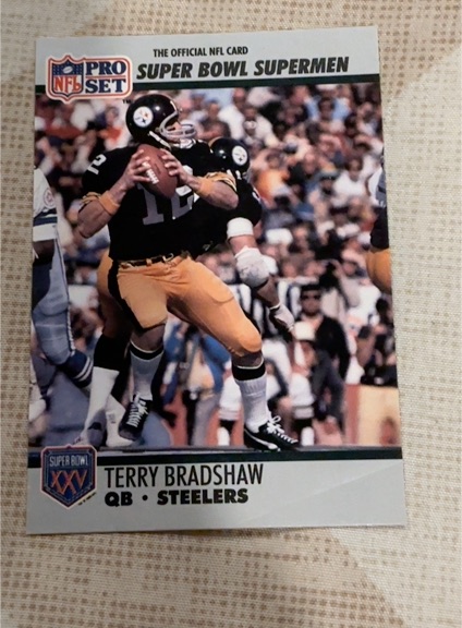 1990 Pro Set Super Bowl Supermen #32 Terry Bradshaw — front