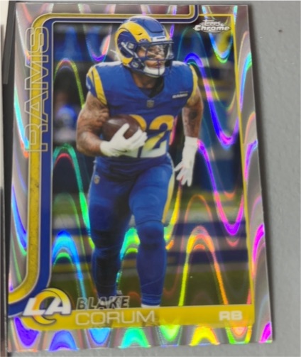 2025 Topps Chrome #171 Blake Corum Ray Wave Refractor — front